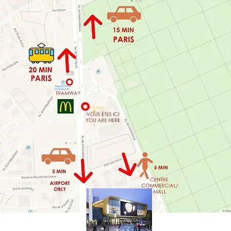 Paisible Et Bien Situe - Proche Aeroport D'orly Et Tramway Pour Paris *